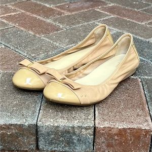 Cole Haan tan patent leather ballet flats